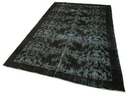Handmade Wool Area Rug – Vintage Cotton Rug Black 5'4''x8'8'' Artisan Crafted