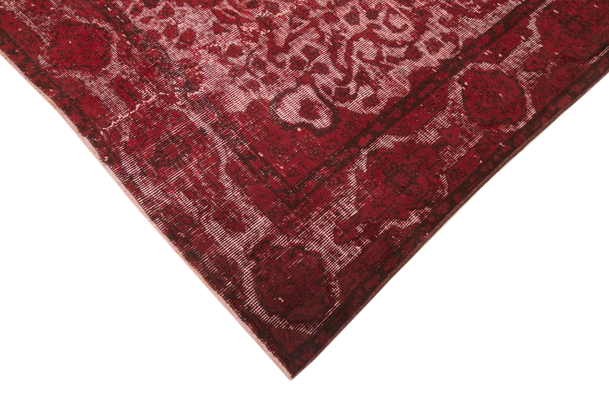 Vintage Handmade Area Rug - Red Wool Cotton Blend Hand Knotted Rug 5'8''x8'11''