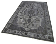 Handmade Wool Area Rug – Vintage Cotton Rug Grey 5'3''x8'11'' | Hand Woven Carpet