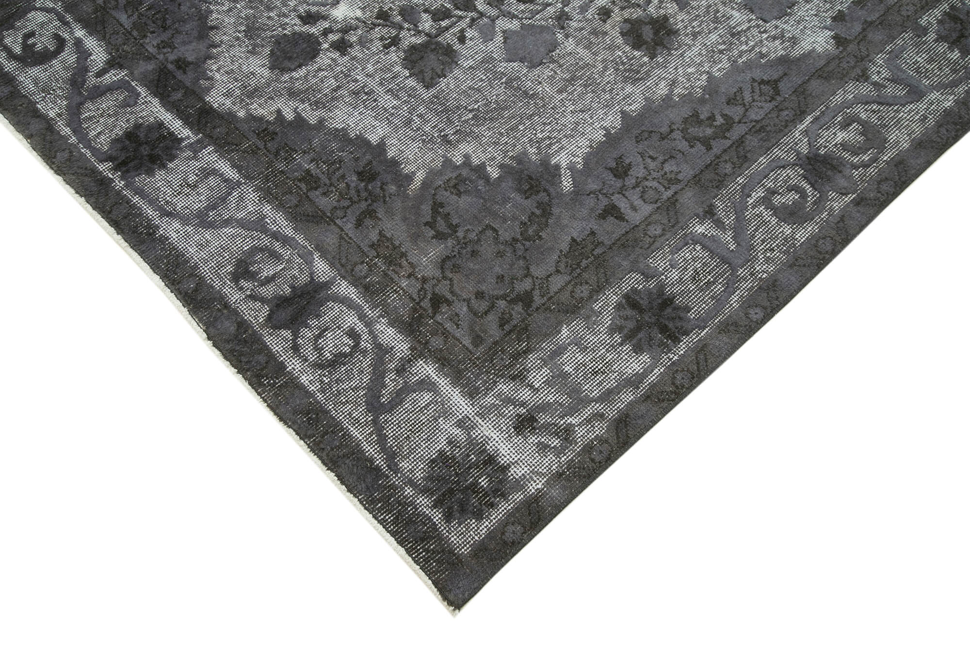 Handmade Wool Area Rug – Vintage Cotton Rug Grey 5'3''x8'11'' | Hand Woven Carpet