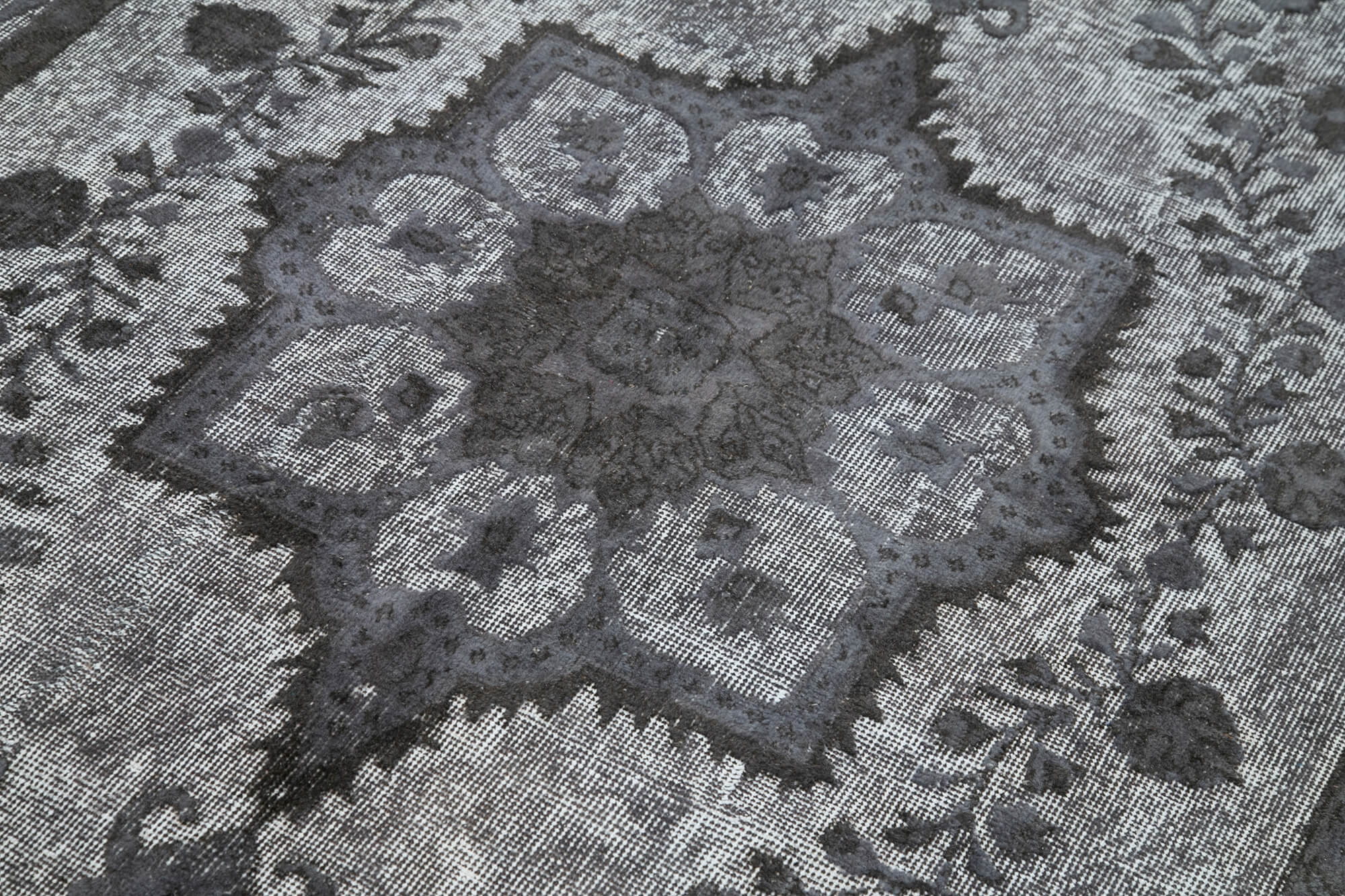 Handmade Wool Area Rug – Vintage Cotton Rug Grey 5'3''x8'11'' | Hand Woven Carpet