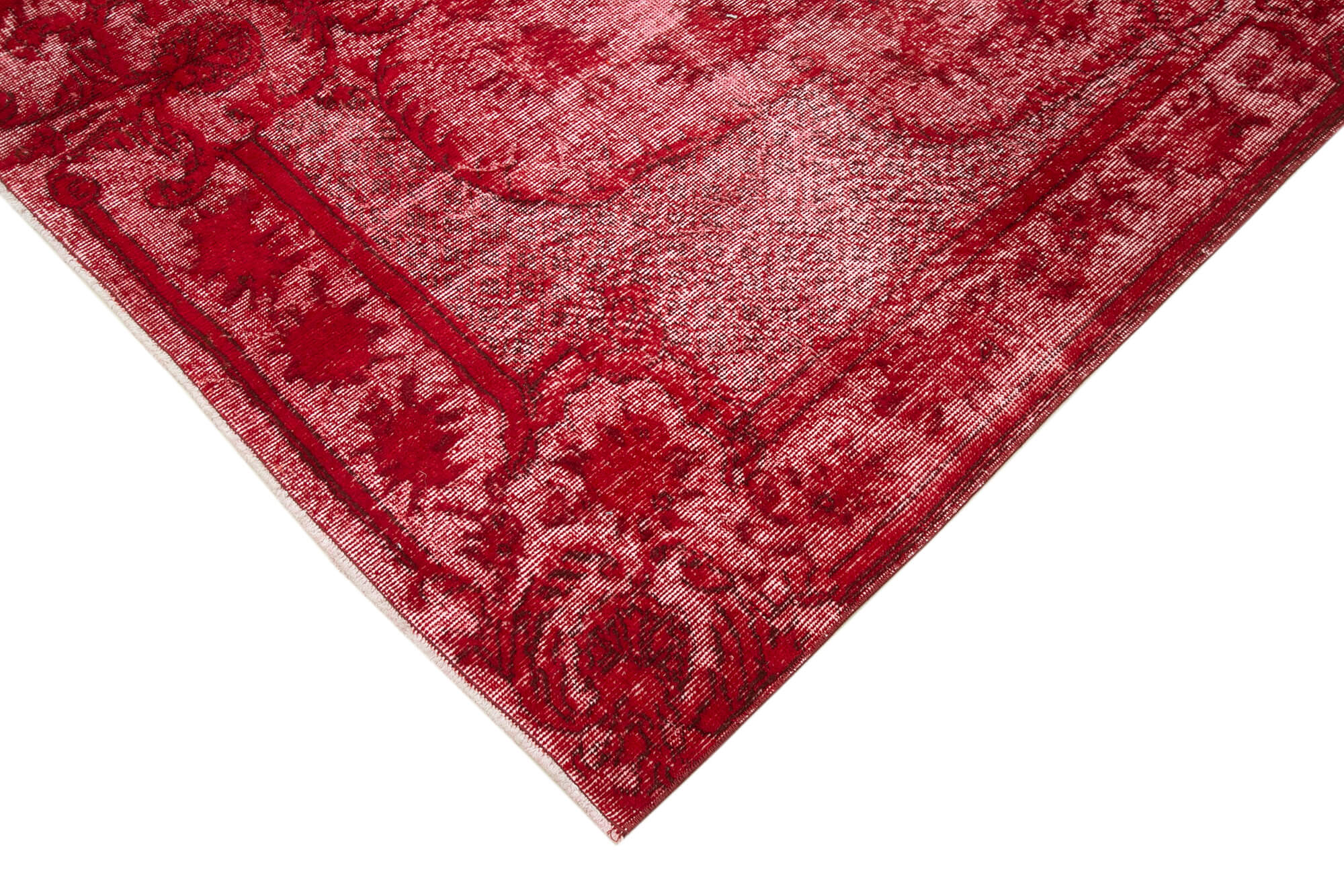 Vintage Wool Area Rug - Handmade Cotton Rug, Red Wool Carpet 6'8''x10'2''