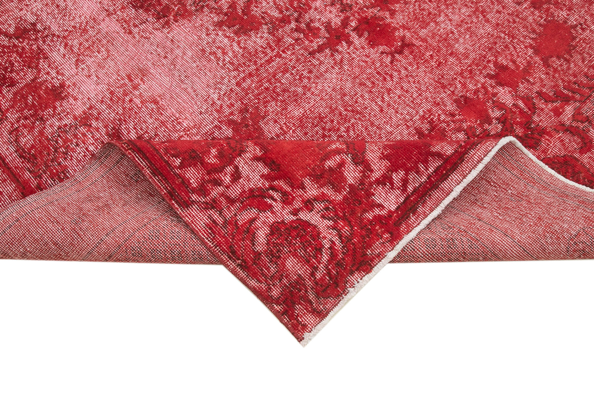 Vintage Wool Area Rug - Handmade Cotton Rug, Red Wool Carpet 6'8''x10'2''