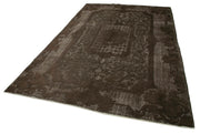 Handmade Vintage Area Rug | Durable Wool Area Rug 6'9'' x 10'3'' Brown Cotton Wool