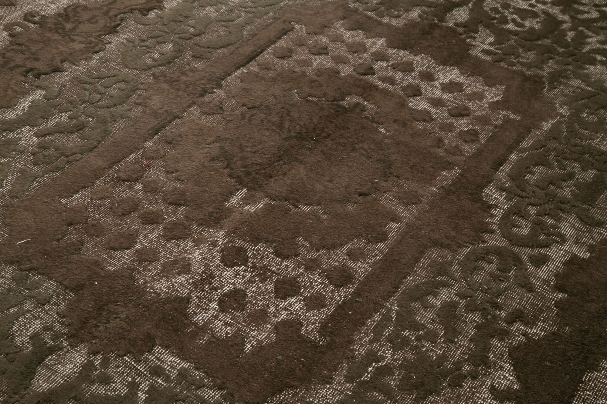 Handmade Vintage Area Rug | Durable Wool Area Rug 6'9'' x 10'3'' Brown Cotton Wool