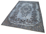 Vintage Handmade Area Rug – Blue Cotton Wool Rug, Turkish Wool Carpet 5'5''x9'3''