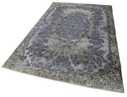 Handmade Vintage Area Rug – Classic Vintage Cotton Wool Blend, Neutral Grey 5'6''x9'