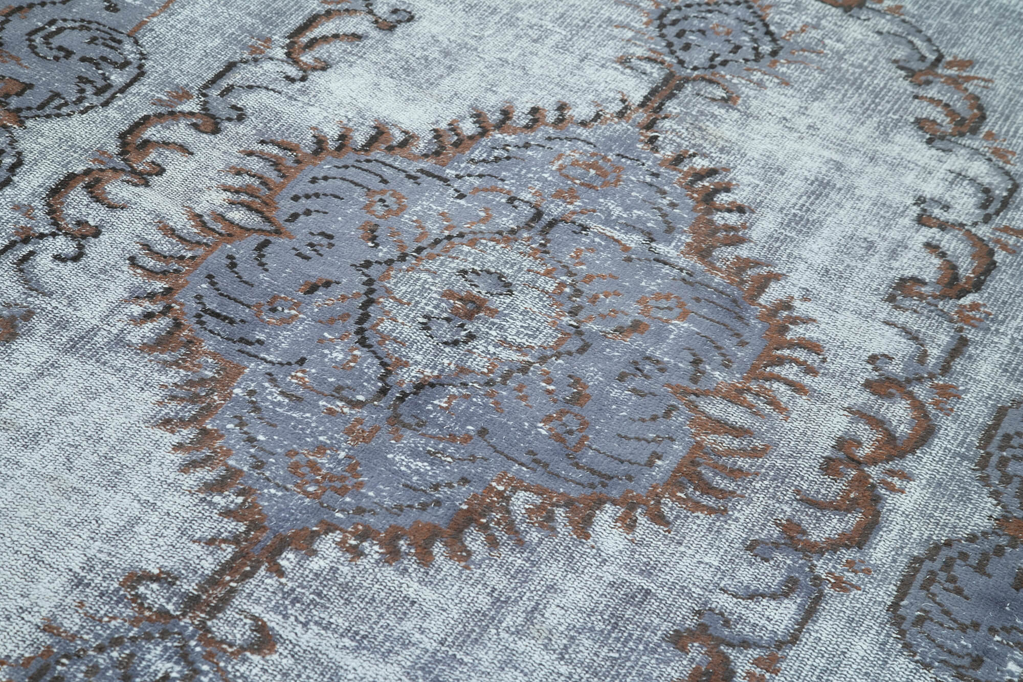 Vintage Handmade Area Rug – Blue Wool Cotton Carpet, Hand Woven Turkish Rug 5'3''x8'9''