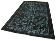 Vintage Handmade Area Rug – Turkish Black Cotton Wool Carpet 5'7''x9'6''