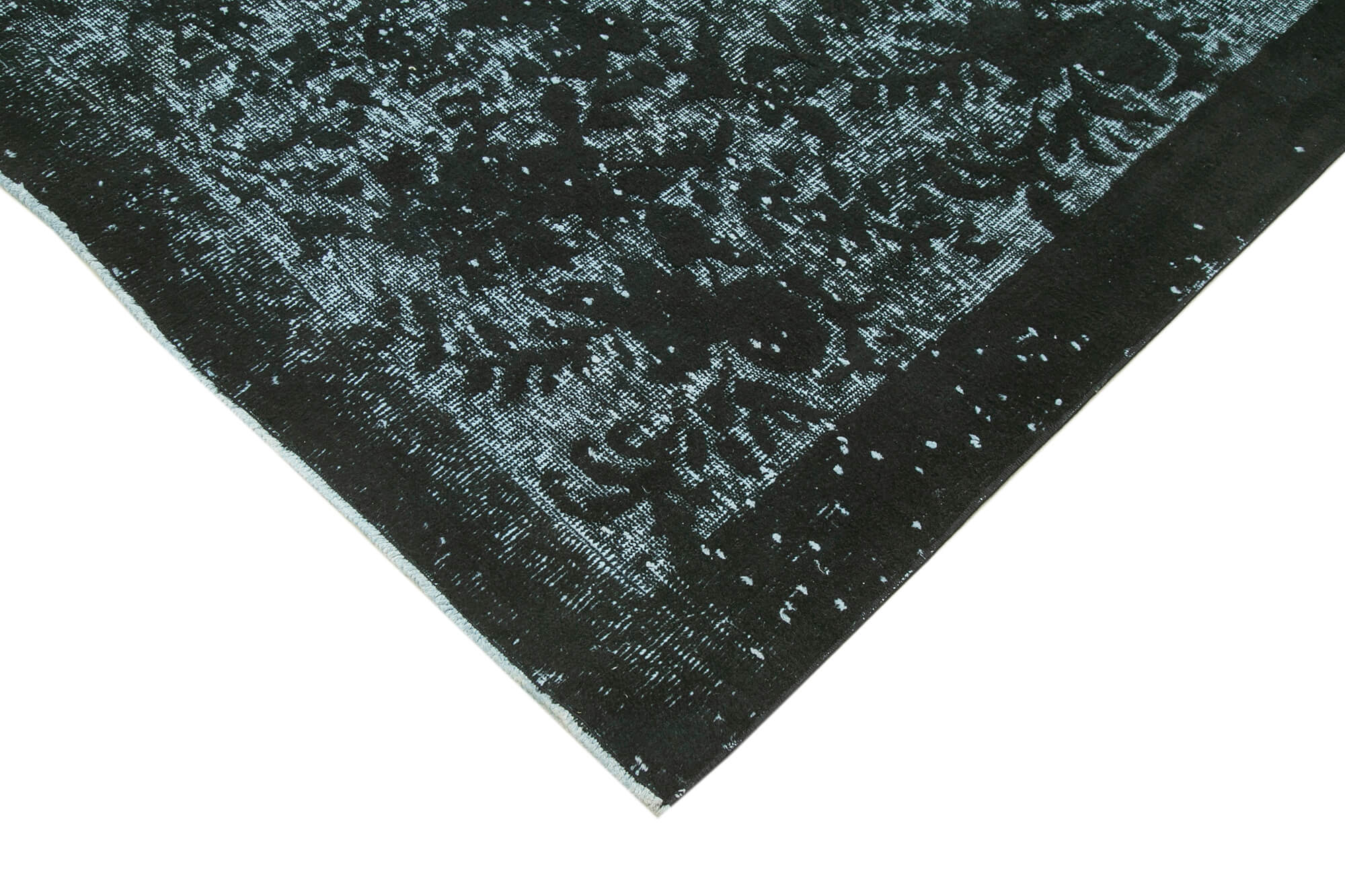 Vintage Handmade Area Rug – Turkish Black Cotton Wool Carpet 5'7''x9'6''