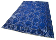 Vintage Wool Area Rug – Hand Woven Rug Cotton Wool Carpet Blue Vintage Carpet 5'8''x9'3''