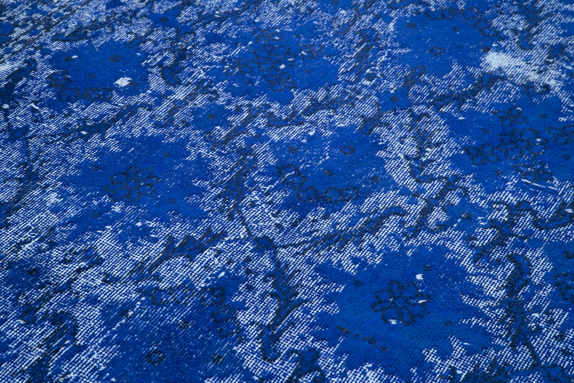 Vintage Wool Area Rug – Hand Woven Rug Cotton Wool Carpet Blue Vintage Carpet 5'8''x9'3''