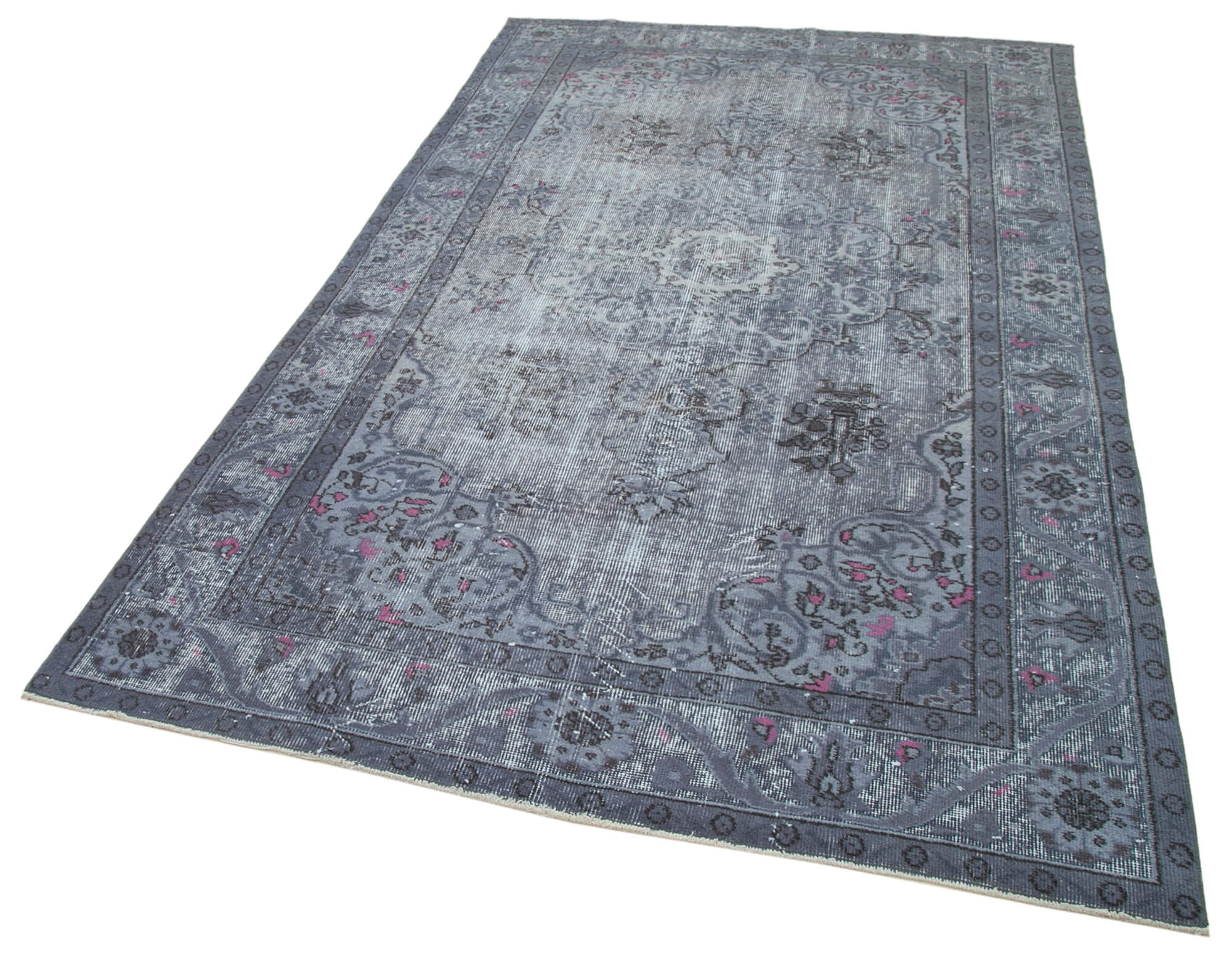 Handmade Vintage Area Rug - Turkish Hand Knotted Wool & Cotton Carpet 5'6''x9'4''