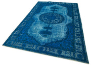 Vintage Turquoise Area Rug – Handmade Wool Rug with Durable Cotton Weave 5'9''x9'4''