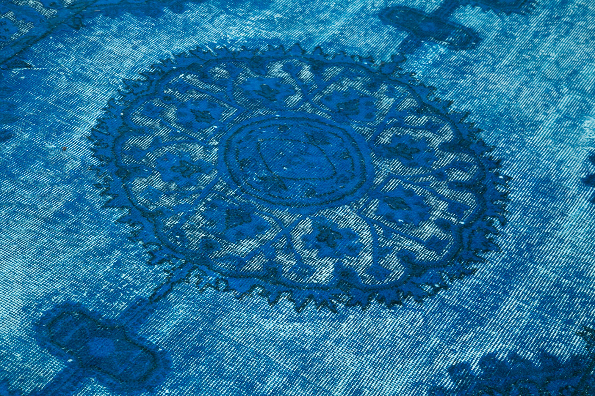 Vintage Turquoise Area Rug – Handmade Wool Rug with Durable Cotton Weave 5'9''x9'4''