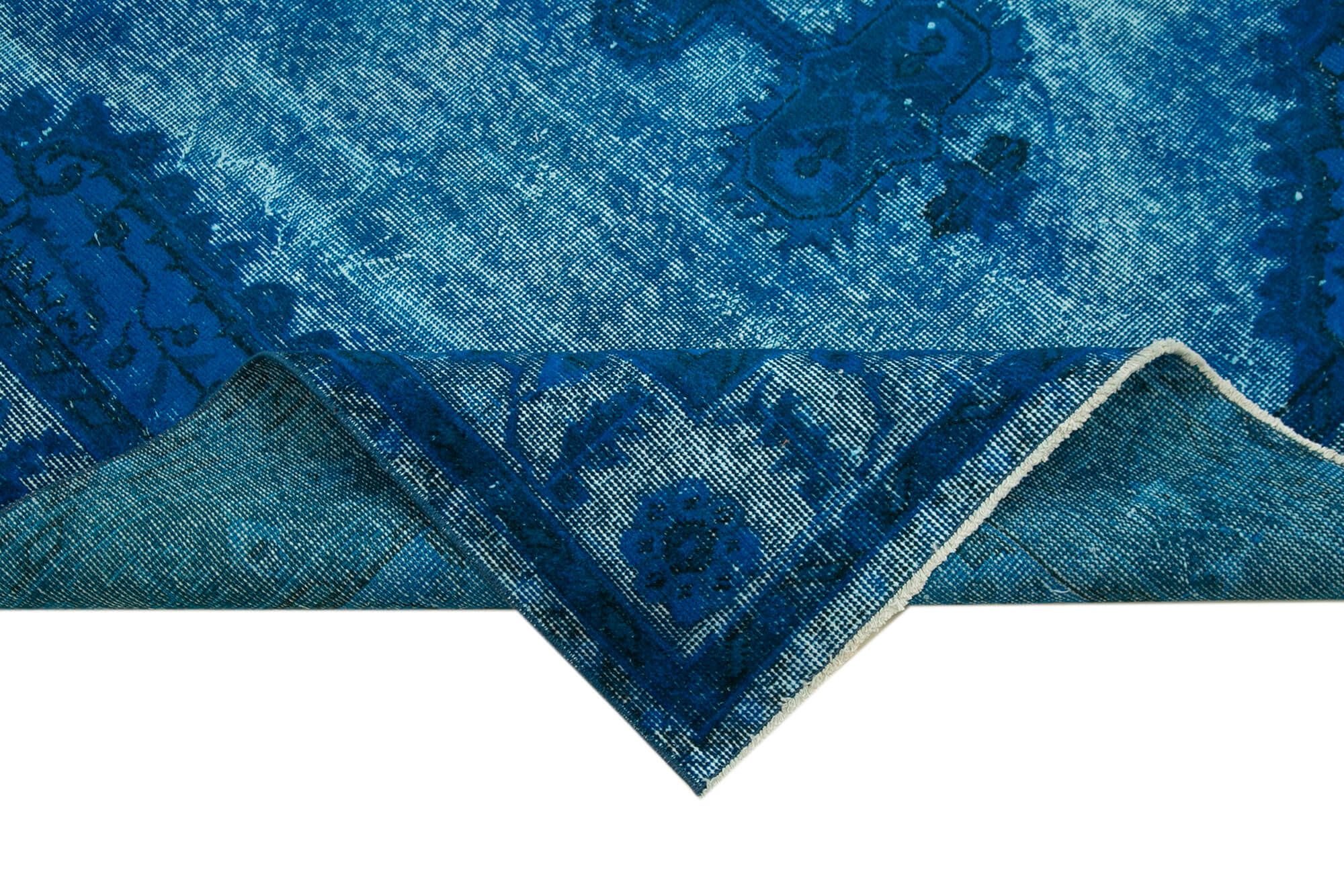 Vintage Turquoise Area Rug – Handmade Wool Rug with Durable Cotton Weave 5'9''x9'4''