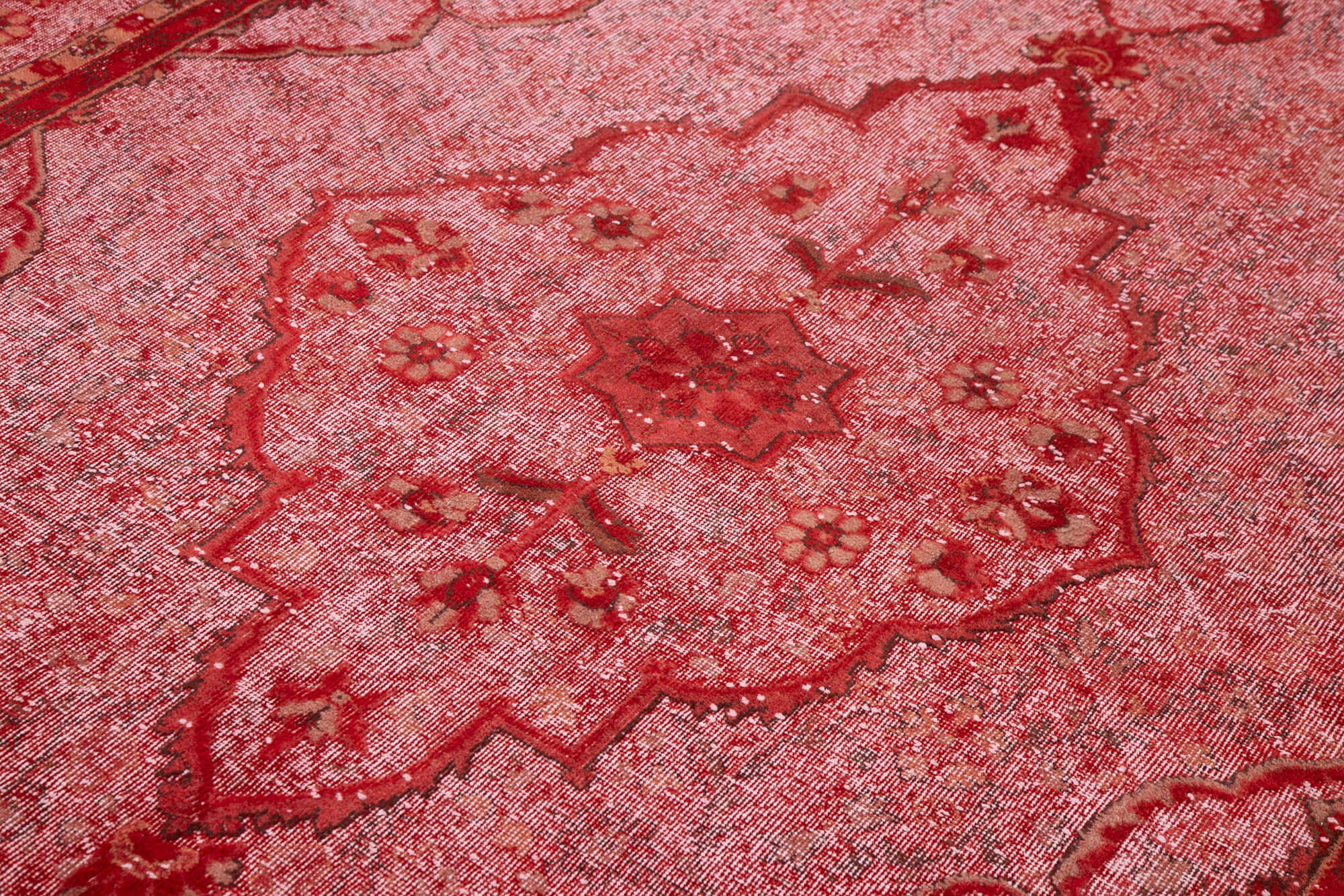 Vintage Wool Area Rug - Handmade Cotton Rug, Red Wool Carpet 6'9''x10'11''