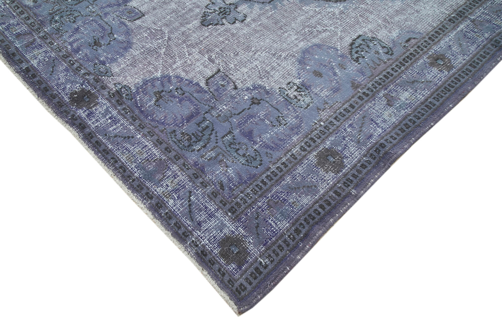 Vintage Wool Area Rug – Handmade Cotton Rug | Turkish Hand Knotted Grey Wool 5x9
