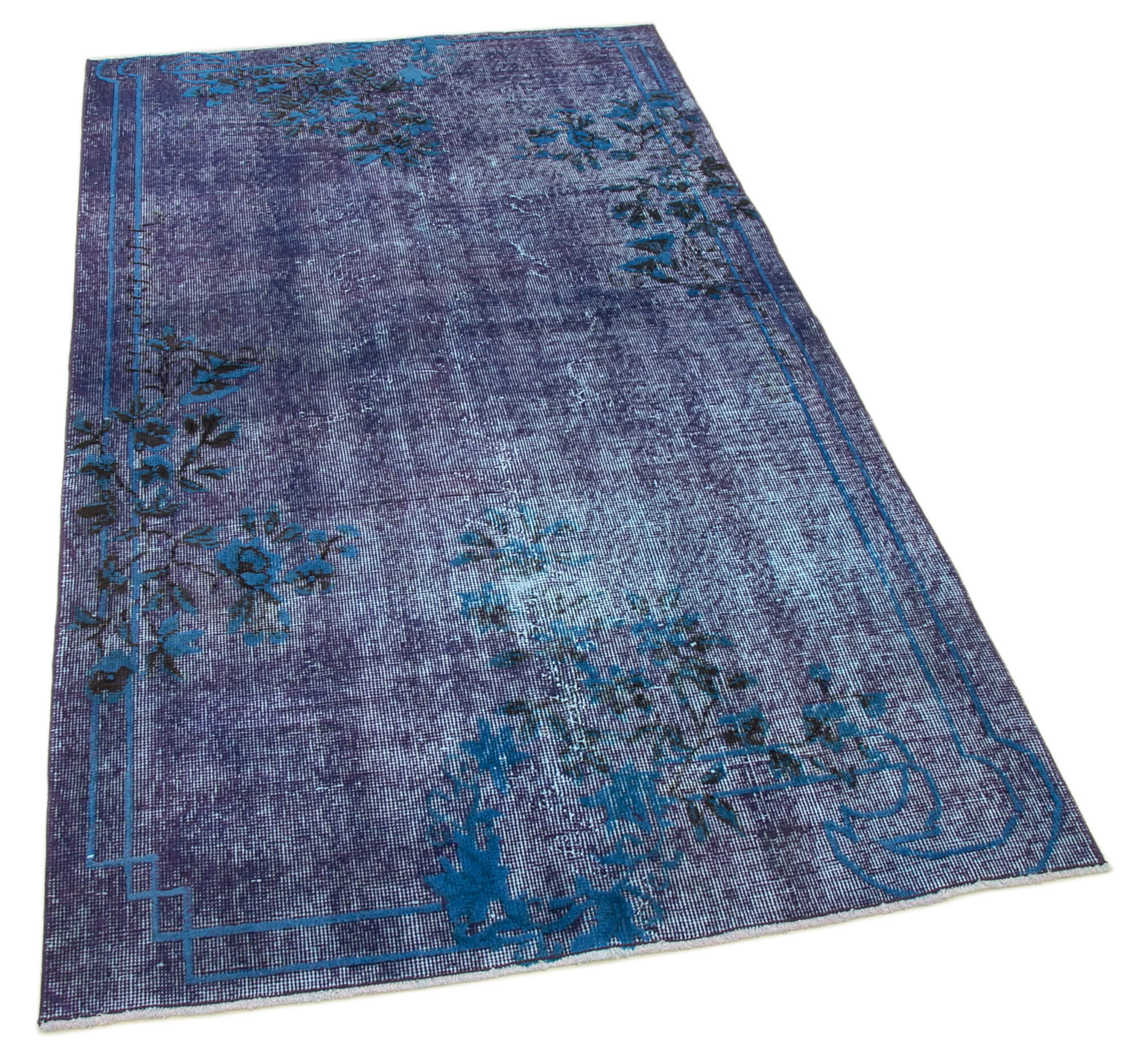 Vintage Wool Area Rug - Handmade Cotton Rug, Turkish Vintage Carpet 3'8''x6'3''