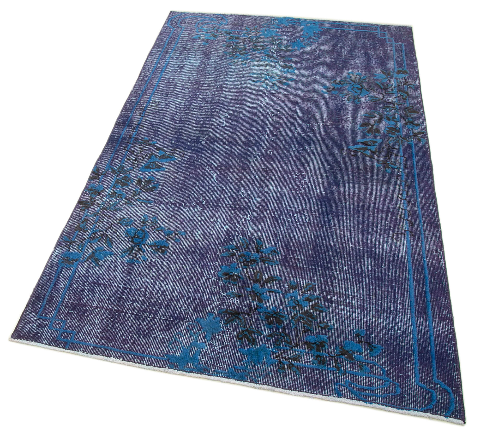 Vintage Wool Area Rug - Handmade Cotton Rug, Turkish Vintage Carpet 3'8''x6'3''