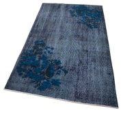 Handmade Vintage Area Rug – Blue Vintage Cotton Rug | Wool Area Carpet 3'8''x6'7''