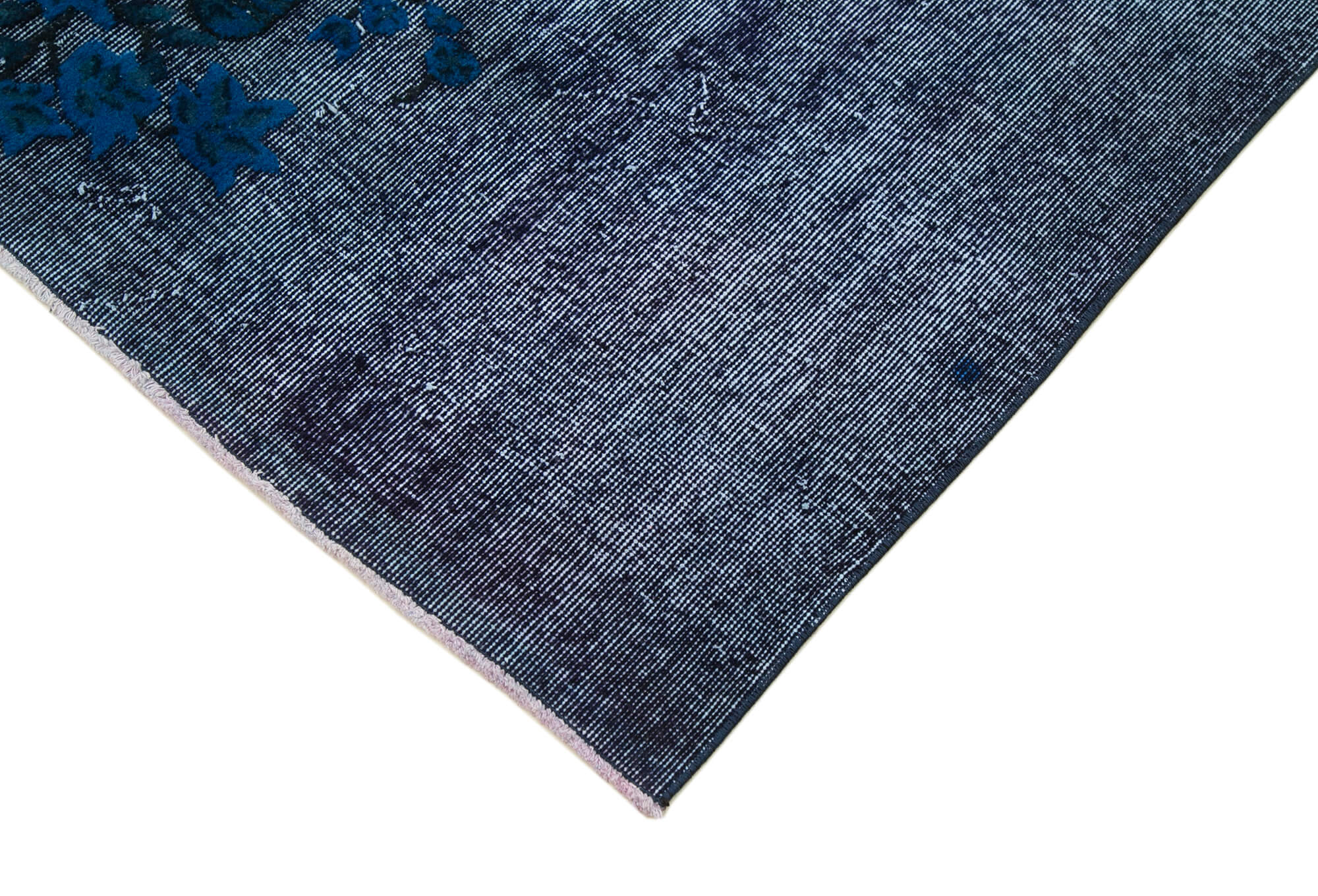 Handmade Vintage Area Rug – Blue Vintage Cotton Rug | Wool Area Carpet 3'8''x6'7''