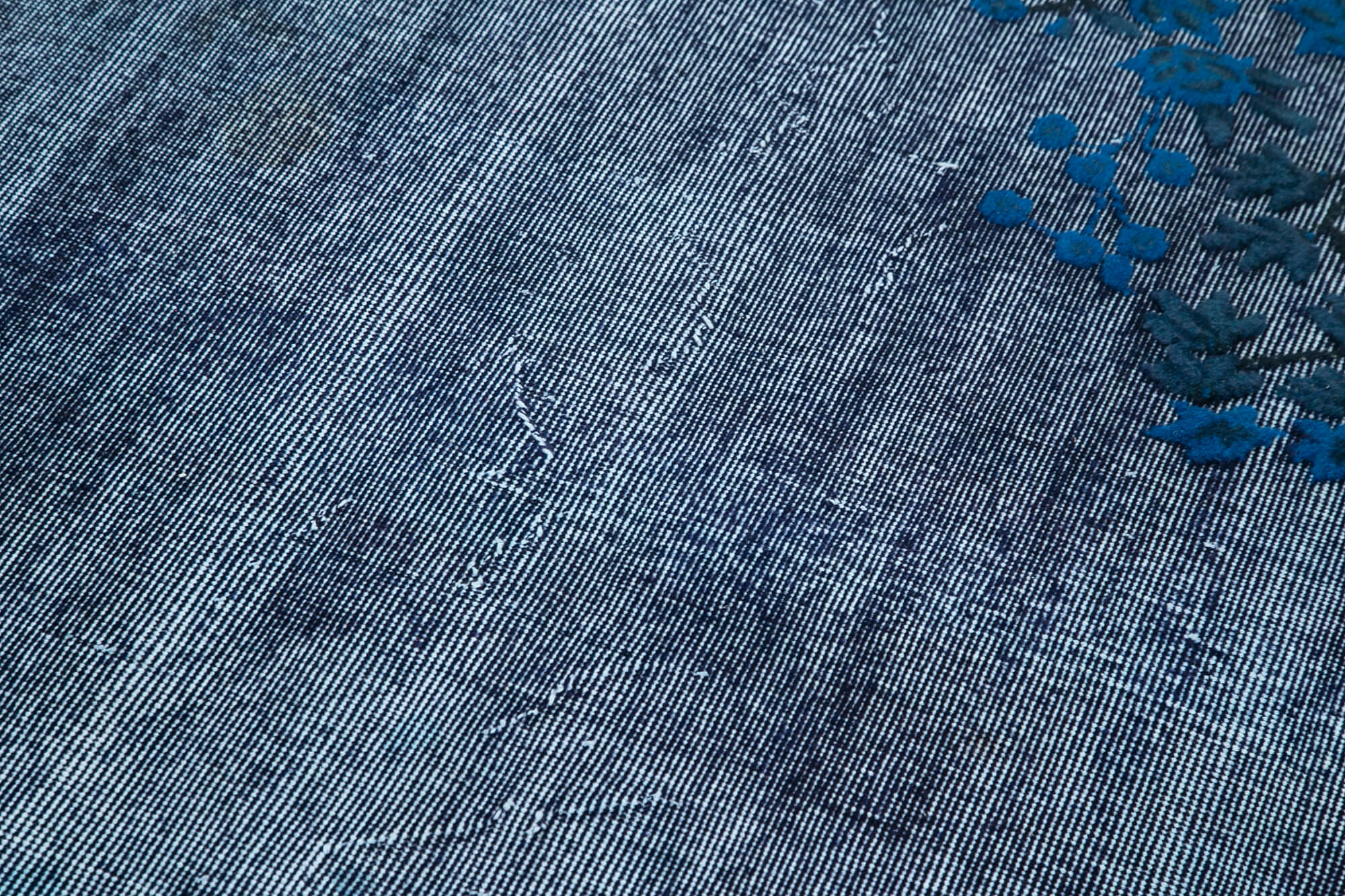 Handmade Vintage Area Rug – Blue Vintage Cotton Rug | Wool Area Carpet 3'8''x6'7''