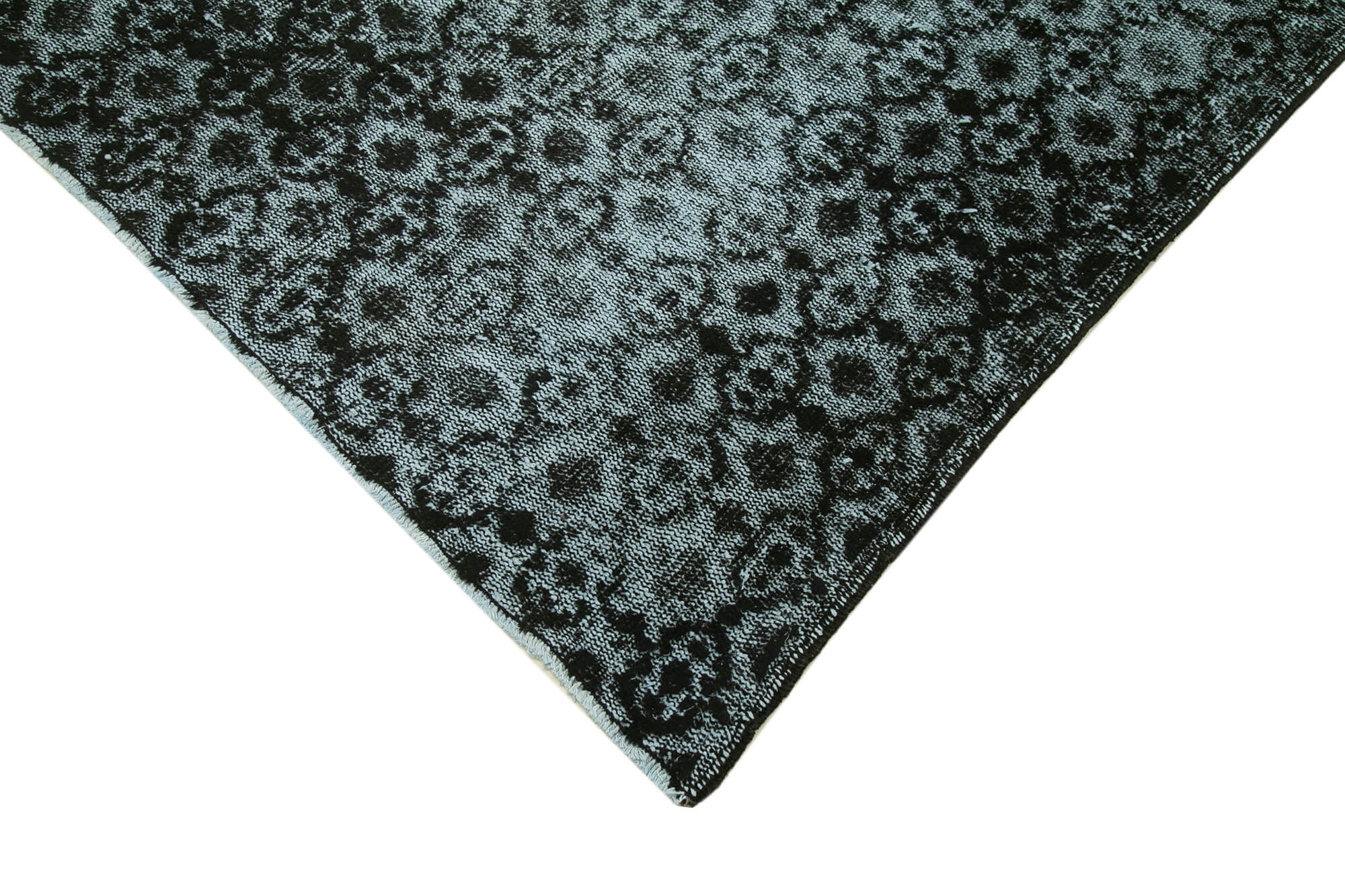 Vintage Handmade Area Rug – Black Cotton Wool Carpet, Hand Woven Turkish Rug 4'6''x7'8''