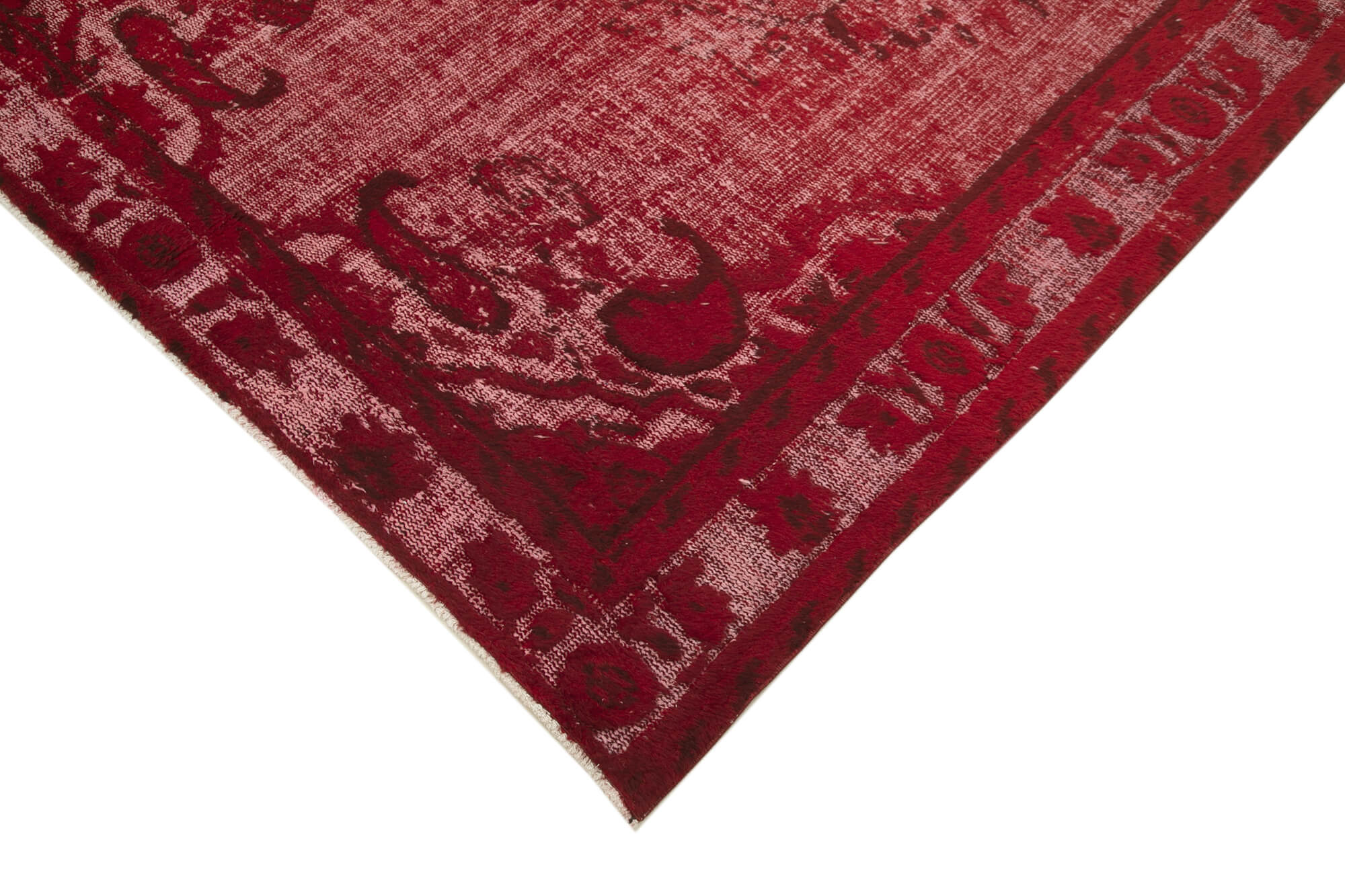 Vintage Wool Area Rug - Handmade Cotton Rug, Turkish Hand Knotted Red Vintage Carpet 5'10"x9'5"