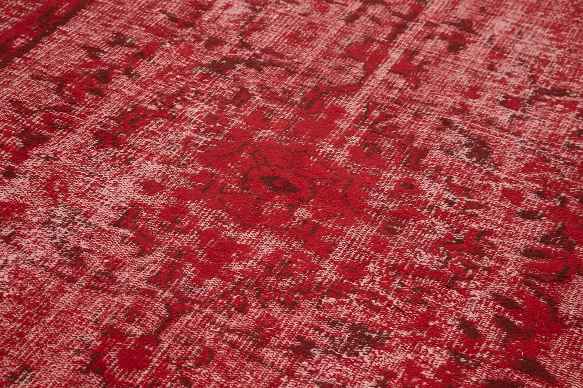Vintage Wool Area Rug - Handmade Cotton Rug, Turkish Hand Knotted Red Vintage Carpet 5'10"x9'5"