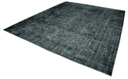 Handmade Wool Area Rug – Persian Black Cotton Rug, Vintage Hand Knotted Carpet 9x12