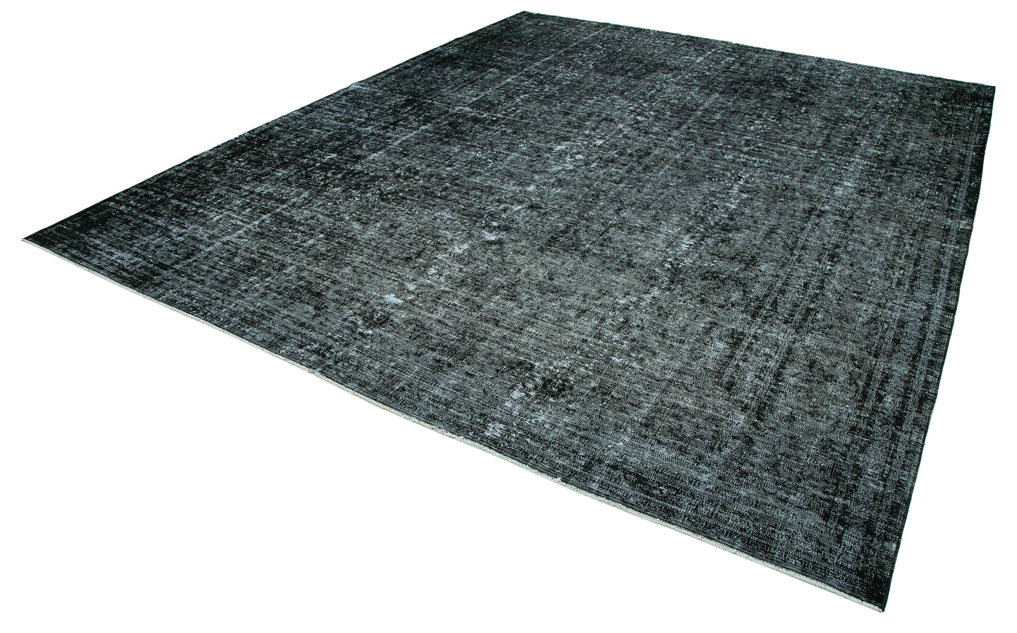 Handmade Wool Area Rug – Persian Black Cotton Rug, Vintage Hand Knotted Carpet 9x12