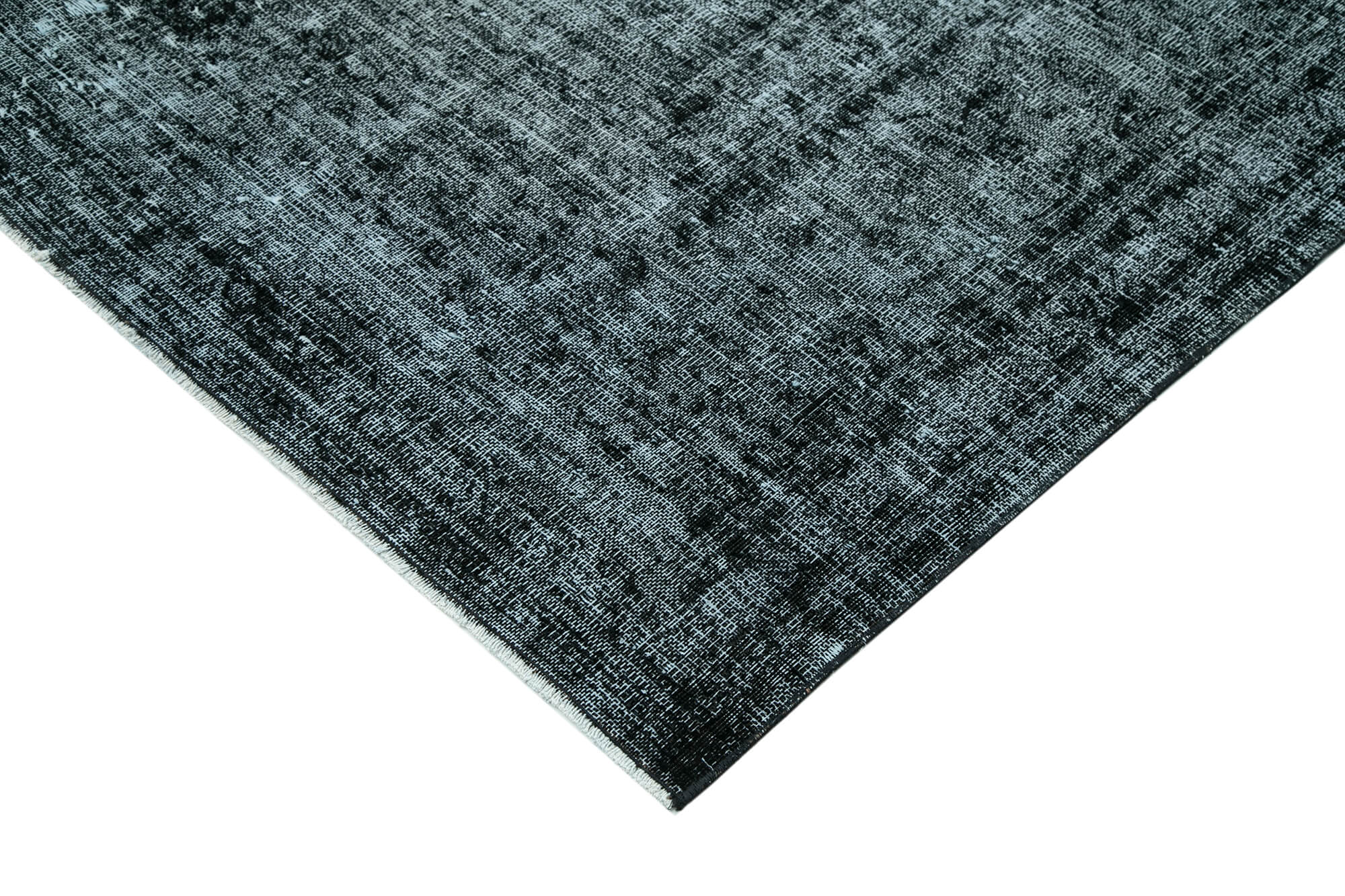 Handmade Wool Area Rug – Persian Black Cotton Rug, Vintage Hand Knotted Carpet 9x12