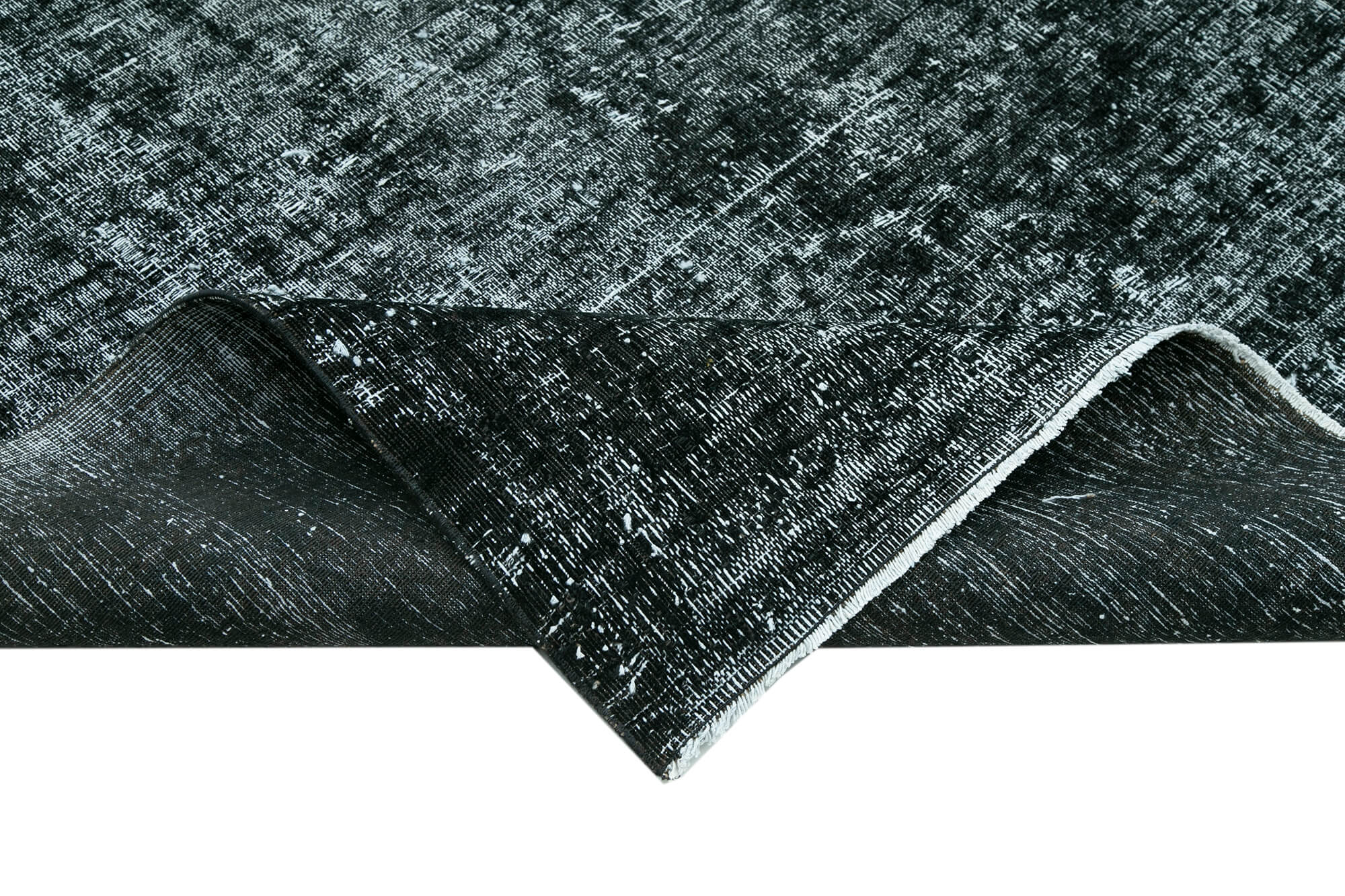 Handmade Wool Area Rug – Persian Black Cotton Rug, Vintage Hand Knotted Carpet 9x12