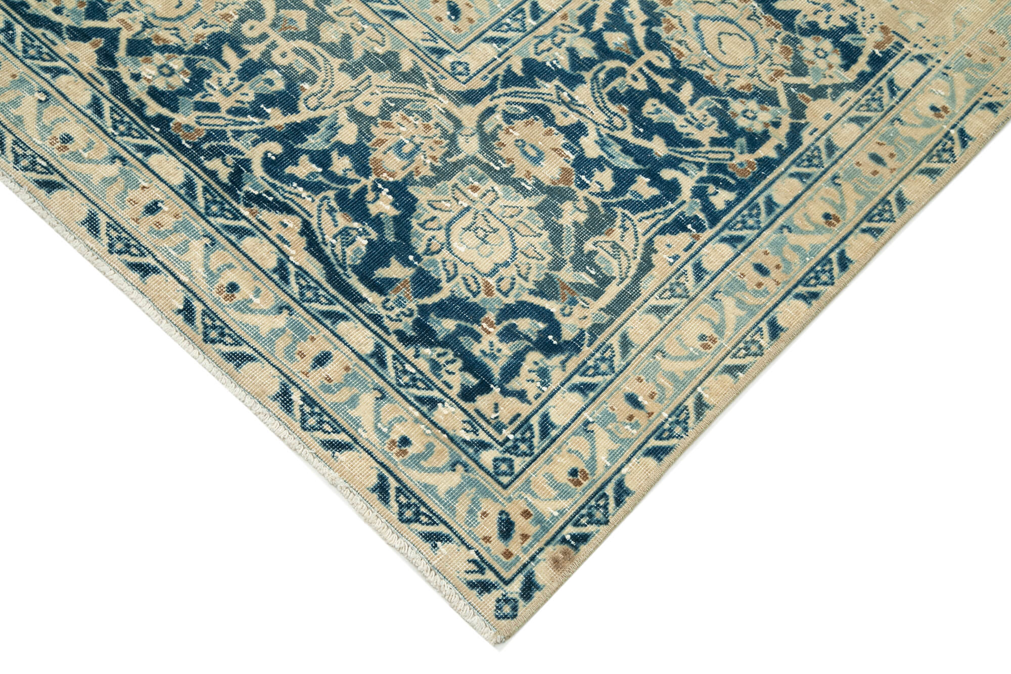 Handmade Wool Area Rug – Persian Classic Cotton Rug 9'8''x13'9'' Beige Living Room Carpet