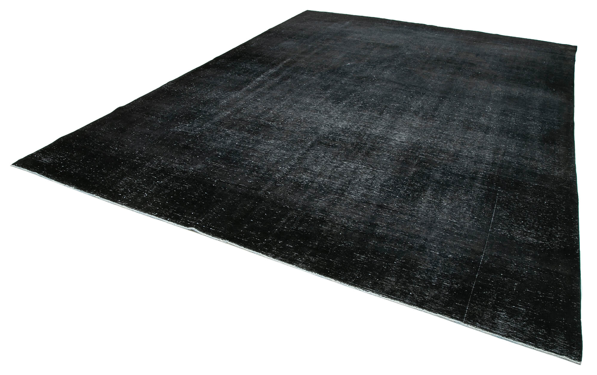 Handmade Area Rug - Persian Black Wool Cotton Classic 10'x13'8'' Vintage Carpet
