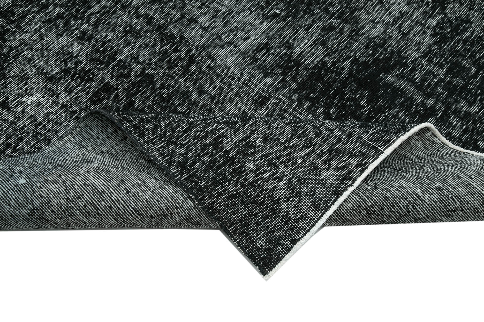 Handmade Wool Area Rug | Black Wool Rug 10x13 - Vintage Hand Woven Carpet