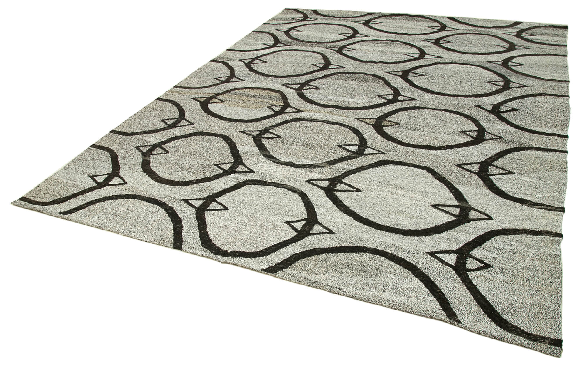 Handmade Wool Area Rug - Geometric Cotton Wool Rug 7x10 Feet Durable Turkish Vintage Carpet