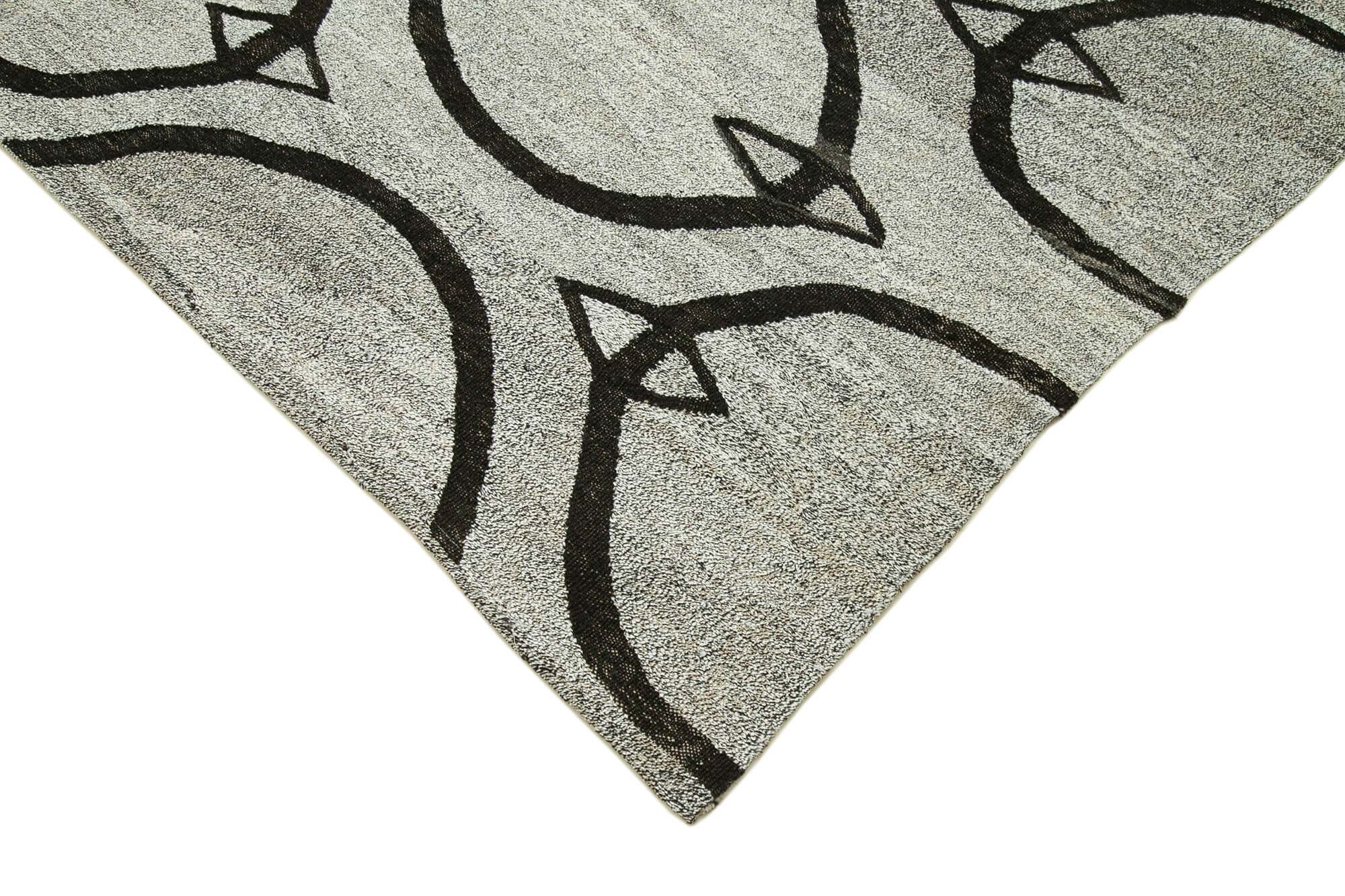 Handmade Wool Area Rug - Geometric Cotton Wool Rug 7x10 Feet Durable Turkish Vintage Carpet