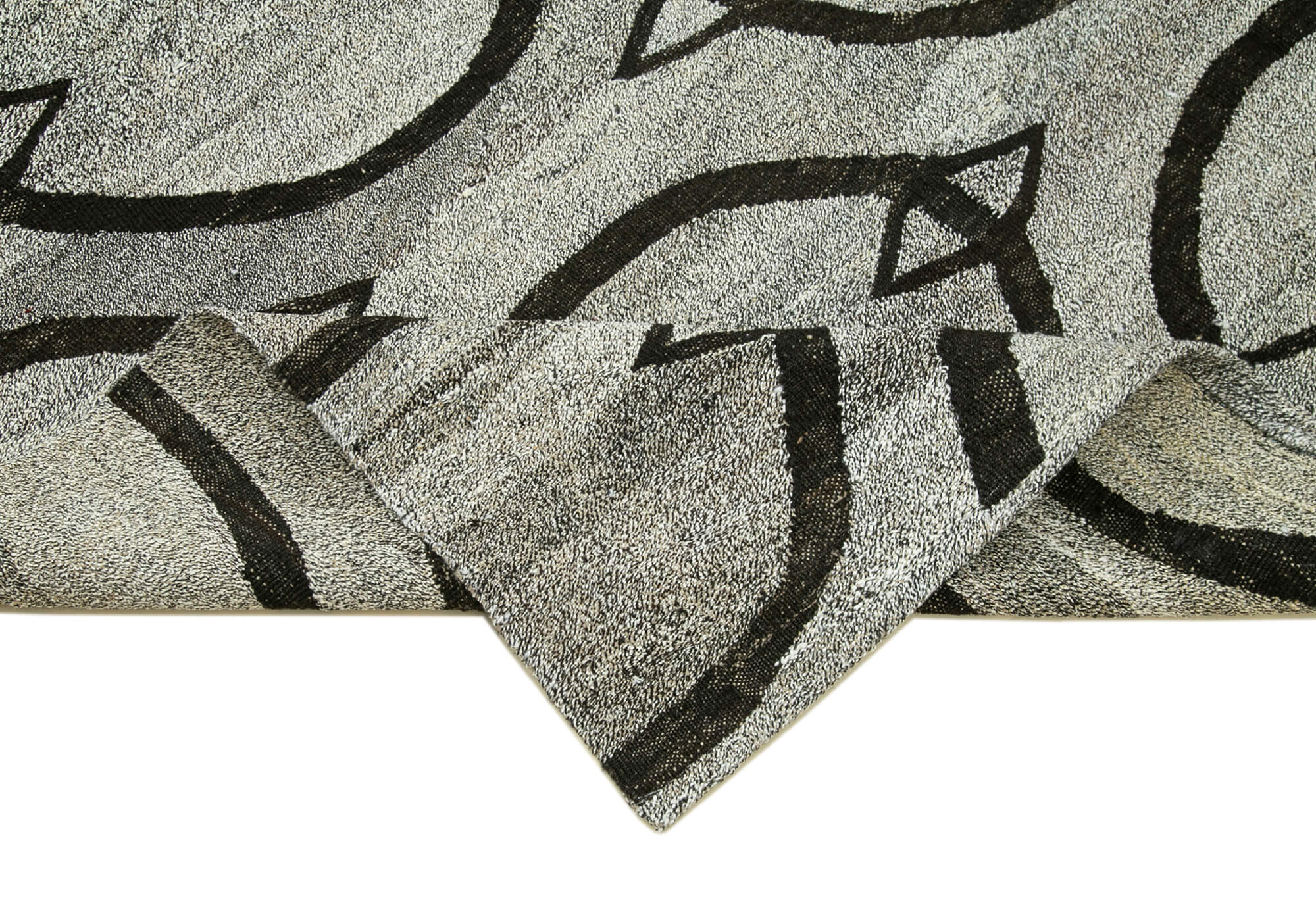 Handmade Wool Area Rug - Geometric Cotton Wool Rug 7x10 Feet Durable Turkish Vintage Carpet