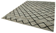 Handmade Wool Area Rug – Grey Geometric Rug, Vintage Turkish Carpet 8'5''x10'5''