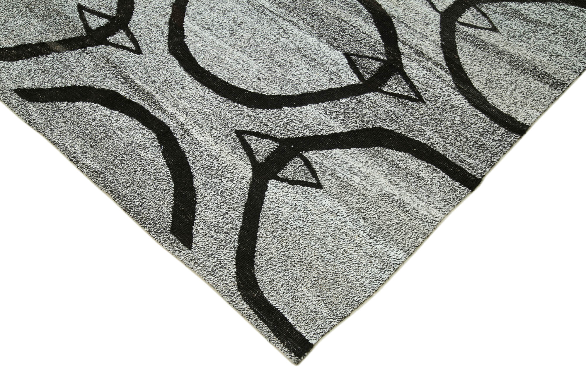 Handmade Area Rug - Geometric Turkish Wool & Cotton Vintage Carpet 8'2''x10'4''