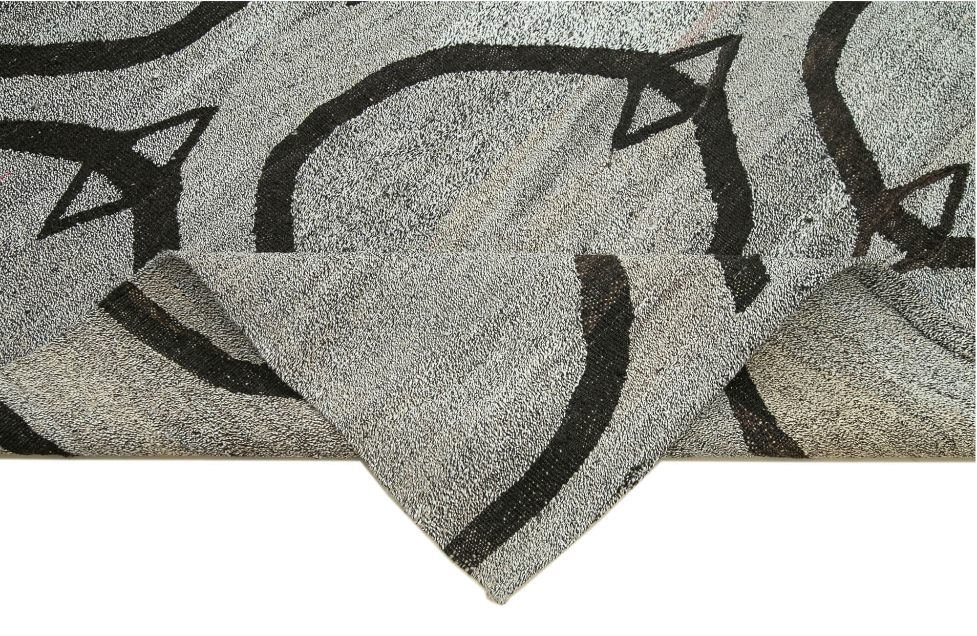 Handmade Area Rug - Geometric Turkish Wool & Cotton Vintage Carpet 8'2''x10'4''
