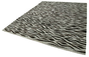 Handmade Area Rug - Orange Geometric Cotton Wool Vintage Hand Woven Carpet 8'2''x10'1''