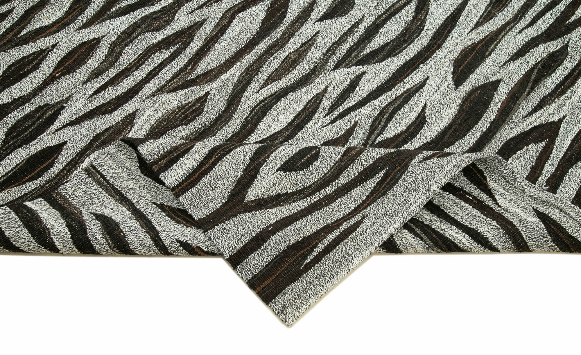 Handmade Area Rug - Orange Geometric Cotton Wool Vintage Hand Woven Carpet 8'2''x10'1''