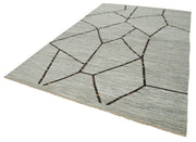 Handmade Area Rug - Yellow Geometric Cotton Wool Rug 9'10"x14'8" Durable Floor Covering