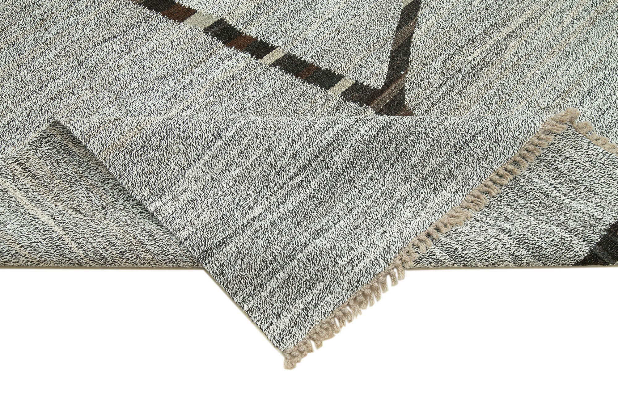 Handmade Area Rug - Yellow Geometric Cotton Wool Rug 9'10"x14'8" Durable Floor Covering
