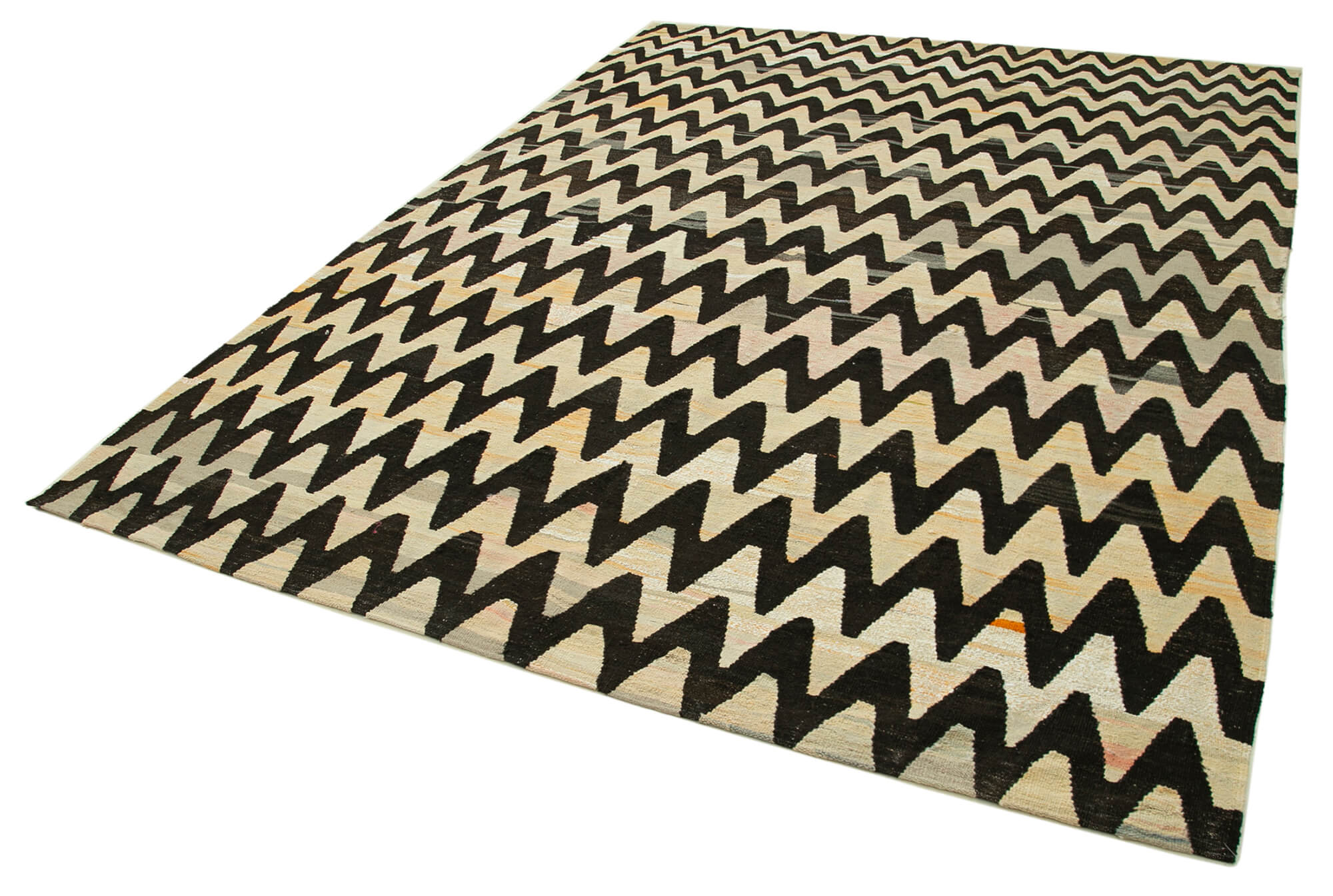 Handmade Area Rug – Neutral Beige Geometric Cotton Wool Rug 7'9''x10'6''