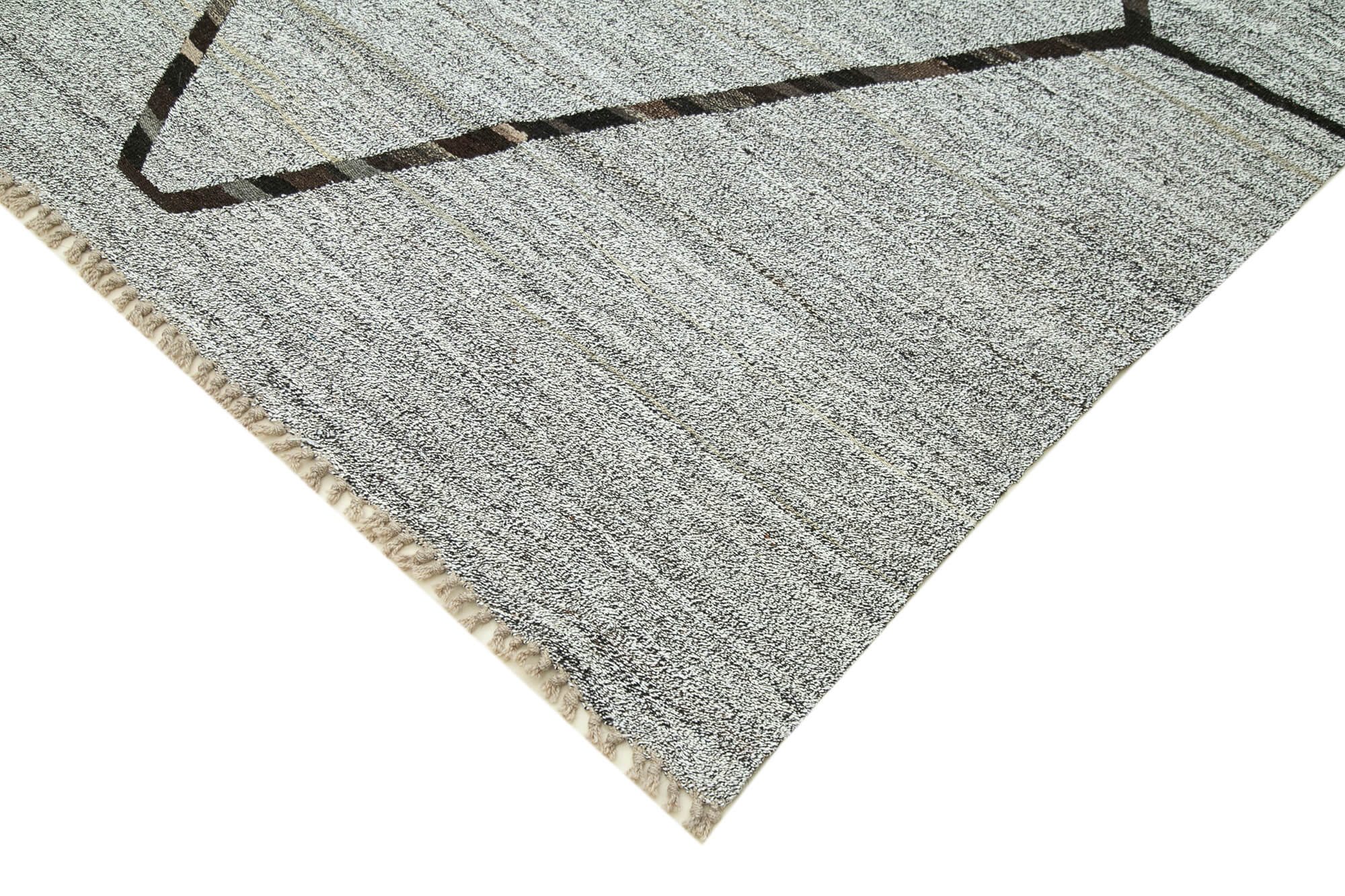 Handmade Area Rug - Geometric Wool Rug | Cotton Wool Carpet 8'8''x12'8''