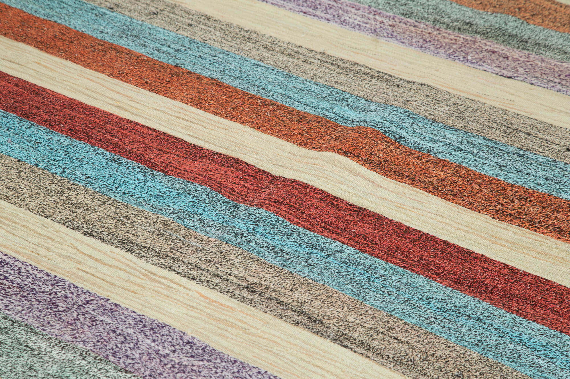 Handmade Wool Area Rug - Pink Cotton Wool Rug With Geometric Design 8'x10'6''